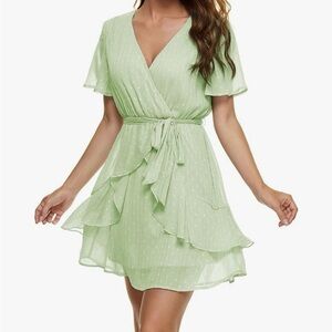 V neck chiffon dress